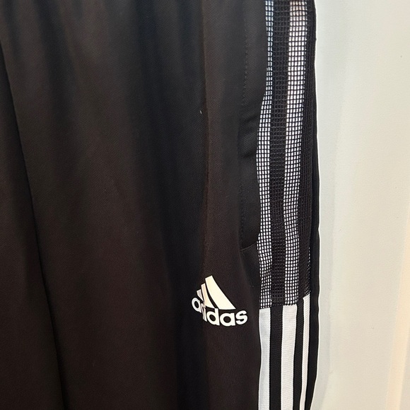 Adidas Kids Black Joggers with White Stripes - Picture 2 of 10